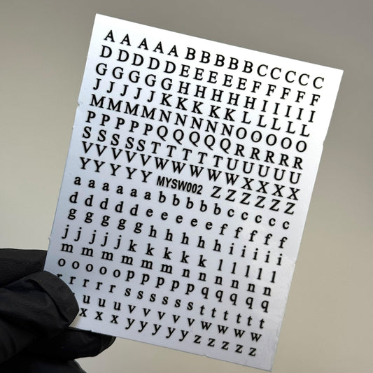 Black Letter Nail Stickers - Alphabet Nail Decals for Custom Nail Art - JTessentials