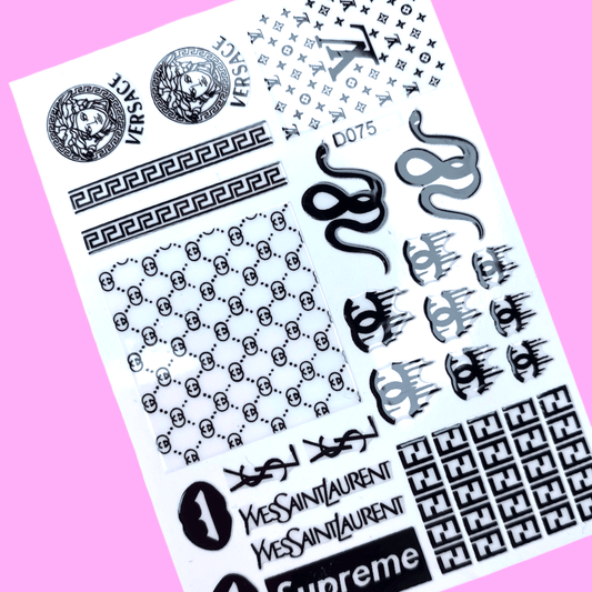 Black Luxurious Brands Lips & Snake Sticker D075 - 1 - JTessentials