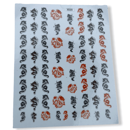 Black & Red Dragon Stickers - JTessentials