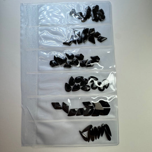 Black Rhinestone Shape - 6 grit pack of crystals for nail decoration - JTessentials