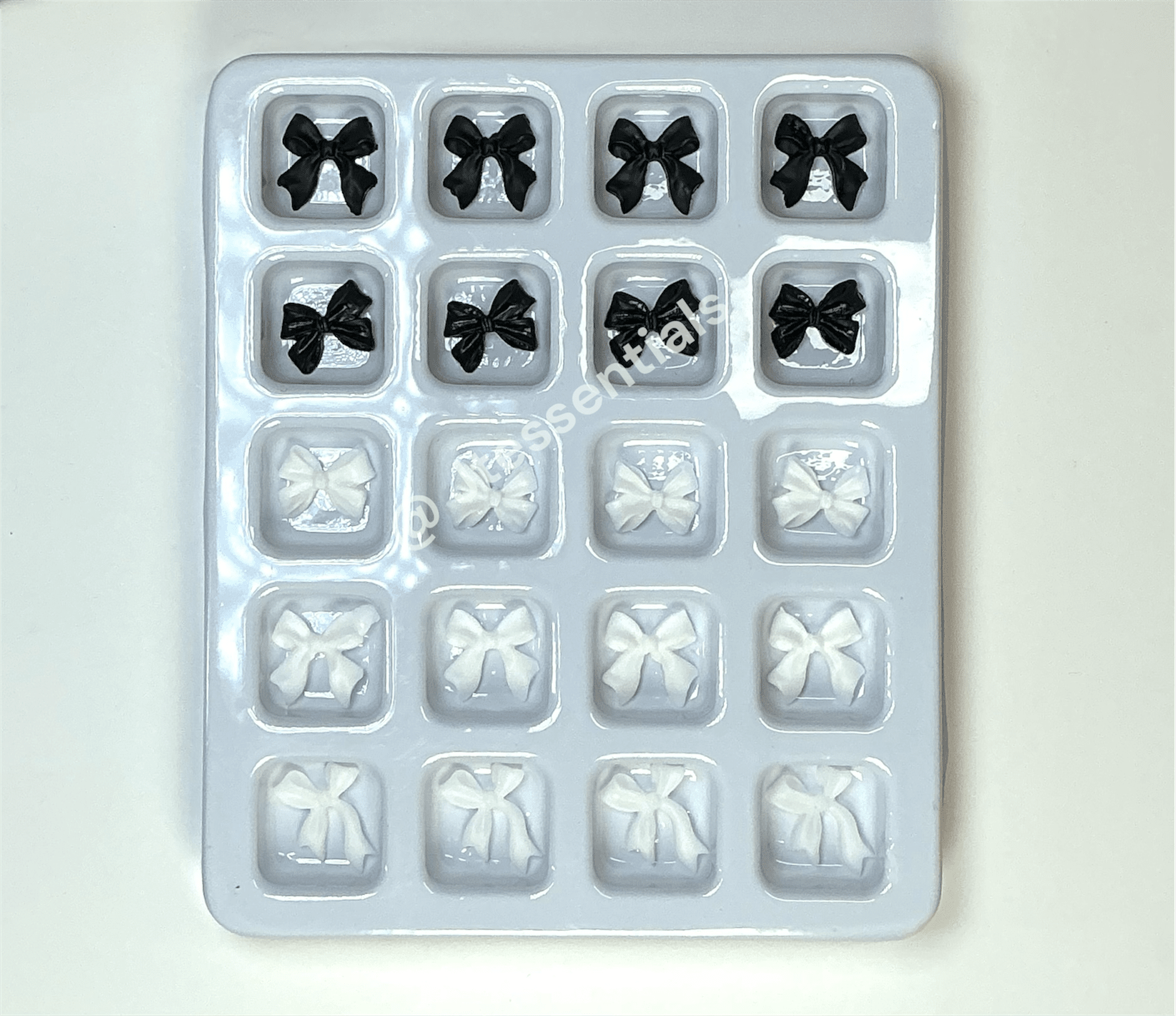 Black & White Bow Nail Charms Set - 20 PCs - JTessentials