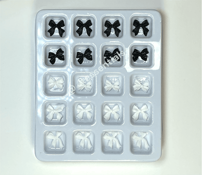 Black & White Bow Nail Charms Set - 20 PCs - JTessentials