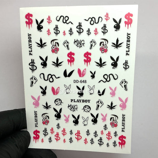 Bunny & Dollar sign Nail Stickers – Mini Icon Decal | DD-648 - JTessentials