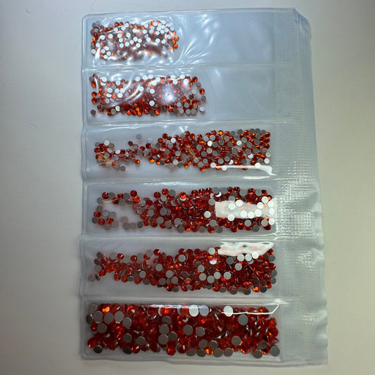 Burnt orange 🍂fall rhinestone flat back - 6 grit pack of crystals for nail decoration - JTessentials