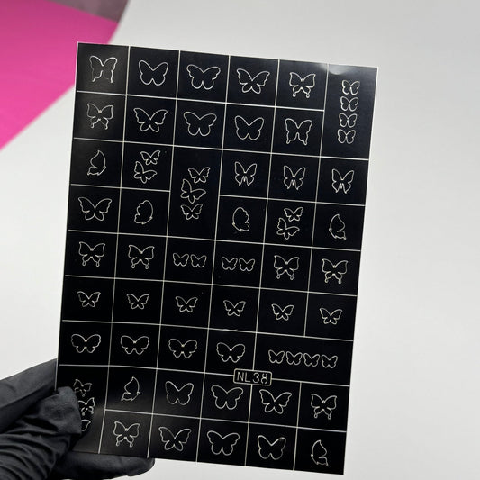 Butterfly Airbrush Nail Art Stencils – Reusable Nail Design Templates for Perfect Butterfly Patterns - JTessentials
