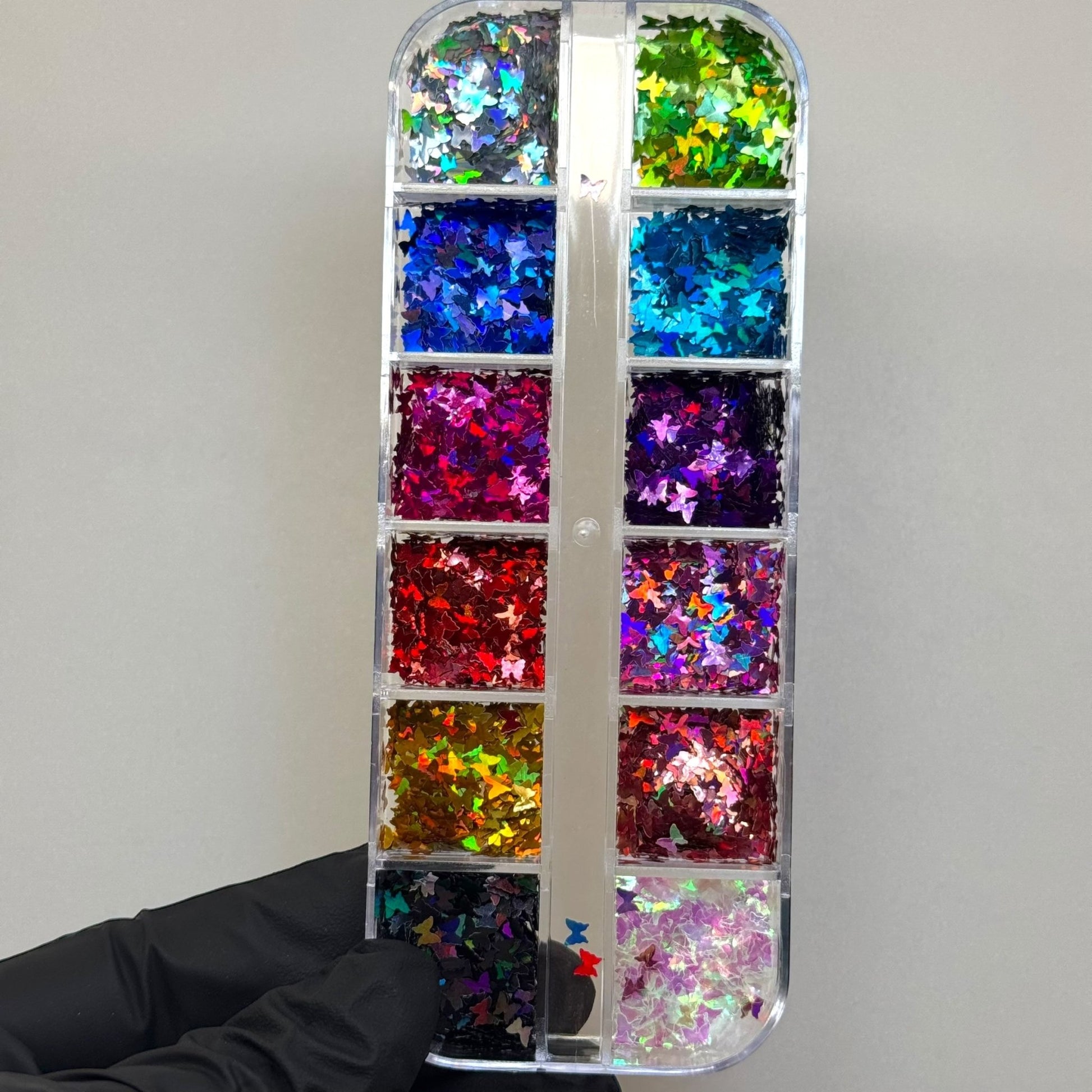 Butterfly Sequin Nail Art Box – 12 Color Variety for 3D Acrylic Nail Designs - JTessentials