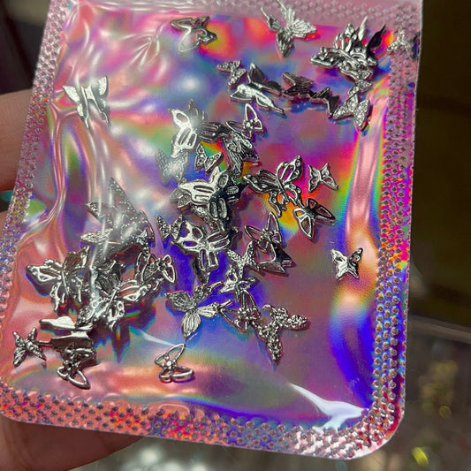 Butterfly silver mix - 50 pcs mix - JTessentials