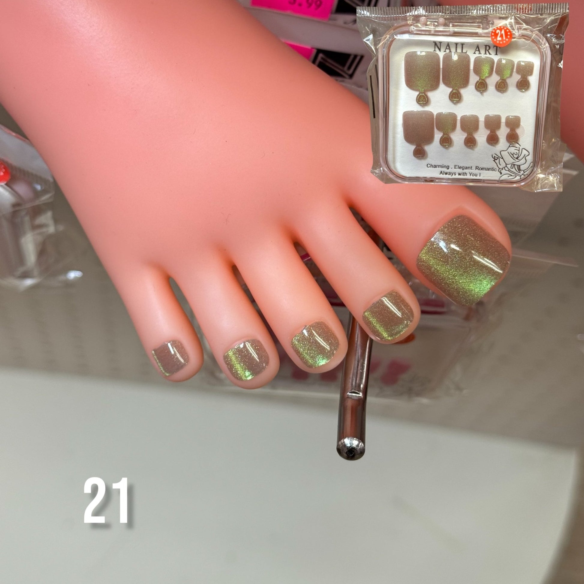 Cat Eye Gel Toe Press - On Nails – 24 Pcs Set with Sticky Tabs | 6 Unique Styles - JTessentials