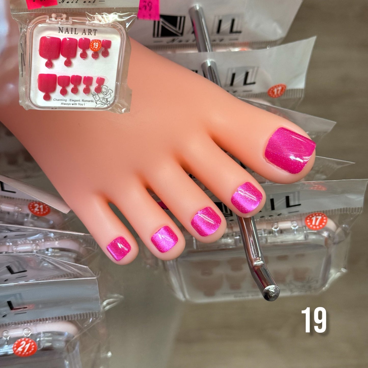 Cat Eye Gel Toe Press - On Nails – 24 Pcs Set with Sticky Tabs | 6 Unique Styles - JTessentials