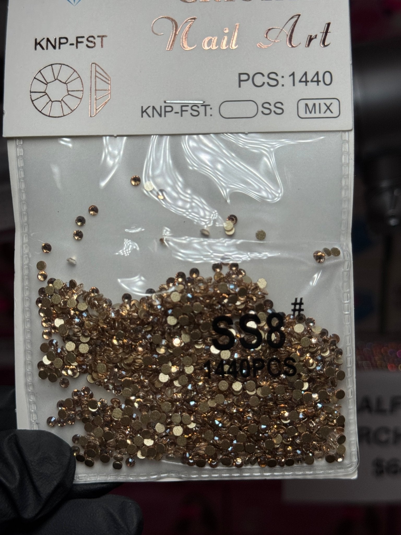 Champagne Rhinestones – Crystal Nail Art Stones 1440pcs - JTessentials