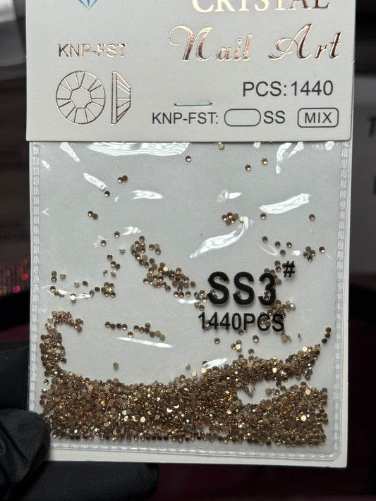 Champagne Rhinestones – Crystal Nail Art Stones 1440pcs - JTessentials