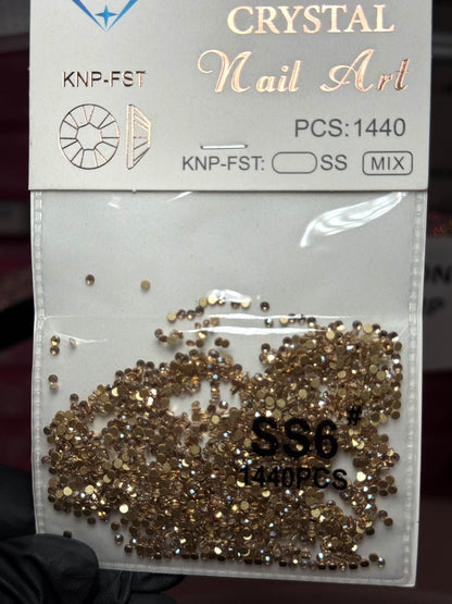 Champagne Rhinestones – Crystal Nail Art Stones 1440pcs - JTessentials