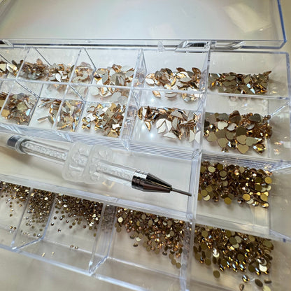 Champagne• Wax pen tool &High Luxury Crystal Box - JTessentials