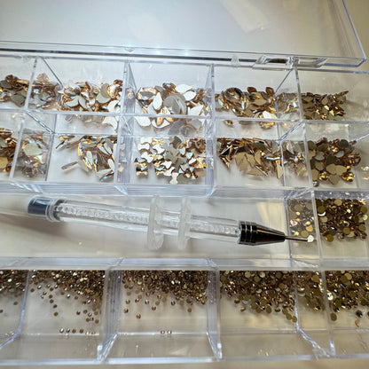 Champagne• Wax pen tool &High Luxury Crystal Box - JTessentials