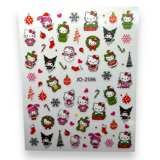 Christmas Hello Kitty Nail Stickers - Festive Nail Art for the Holidays - JTessentials