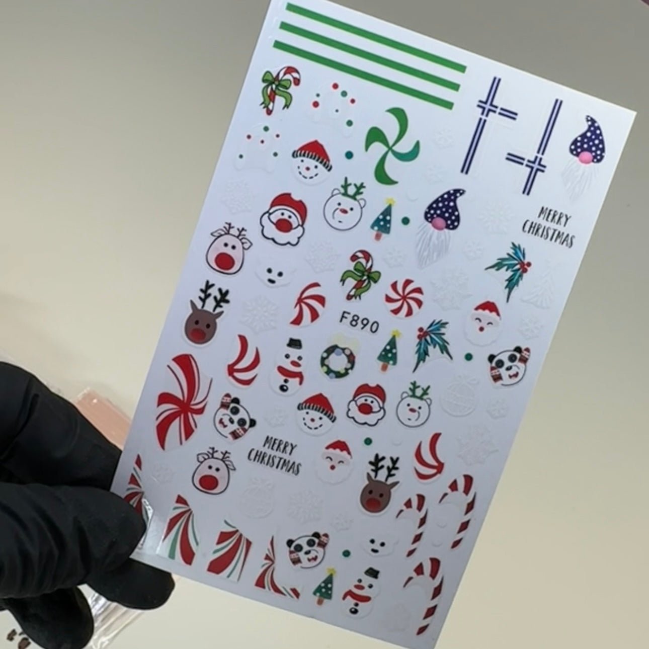 Christmas Nail Stickers F890 - Festive Holiday Nail Art Decals - JTessentials