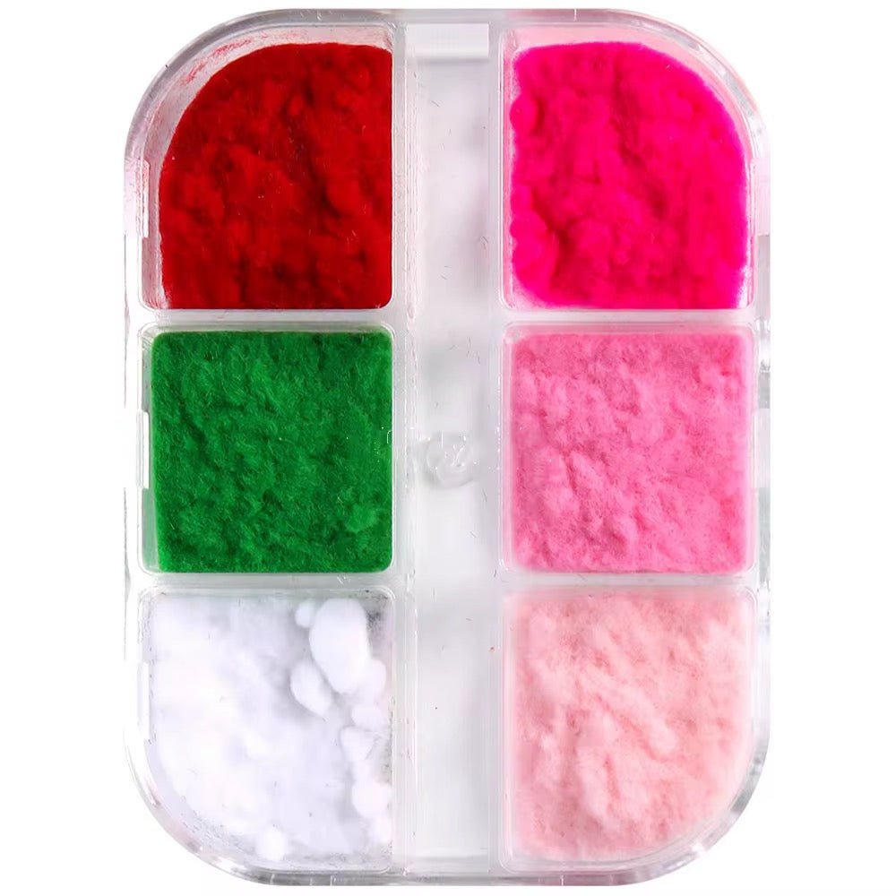 Christmas Velvet Nail Powder Set – 6 Colors Fuzzy Nail Art Kit - JTessentials