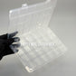 Clear Empty Nail Charm Organizer Box 5x7.5 in – 28 Grid Storage Case for Nail Art Accessories - JTessentials