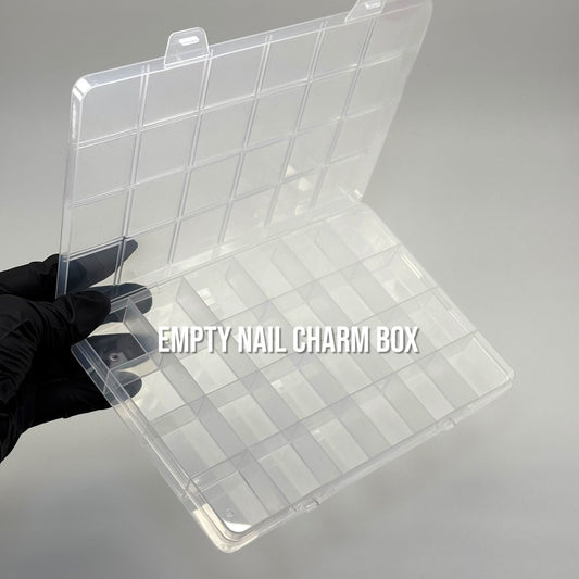Clear Empty Nail Charm Organizer Box 5x7.5 in – 28 Grid Storage Case for Nail Art Accessories - JTessentials