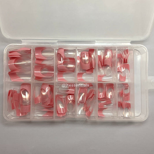 Clear Press on nails - Square short French tip - JTessentials