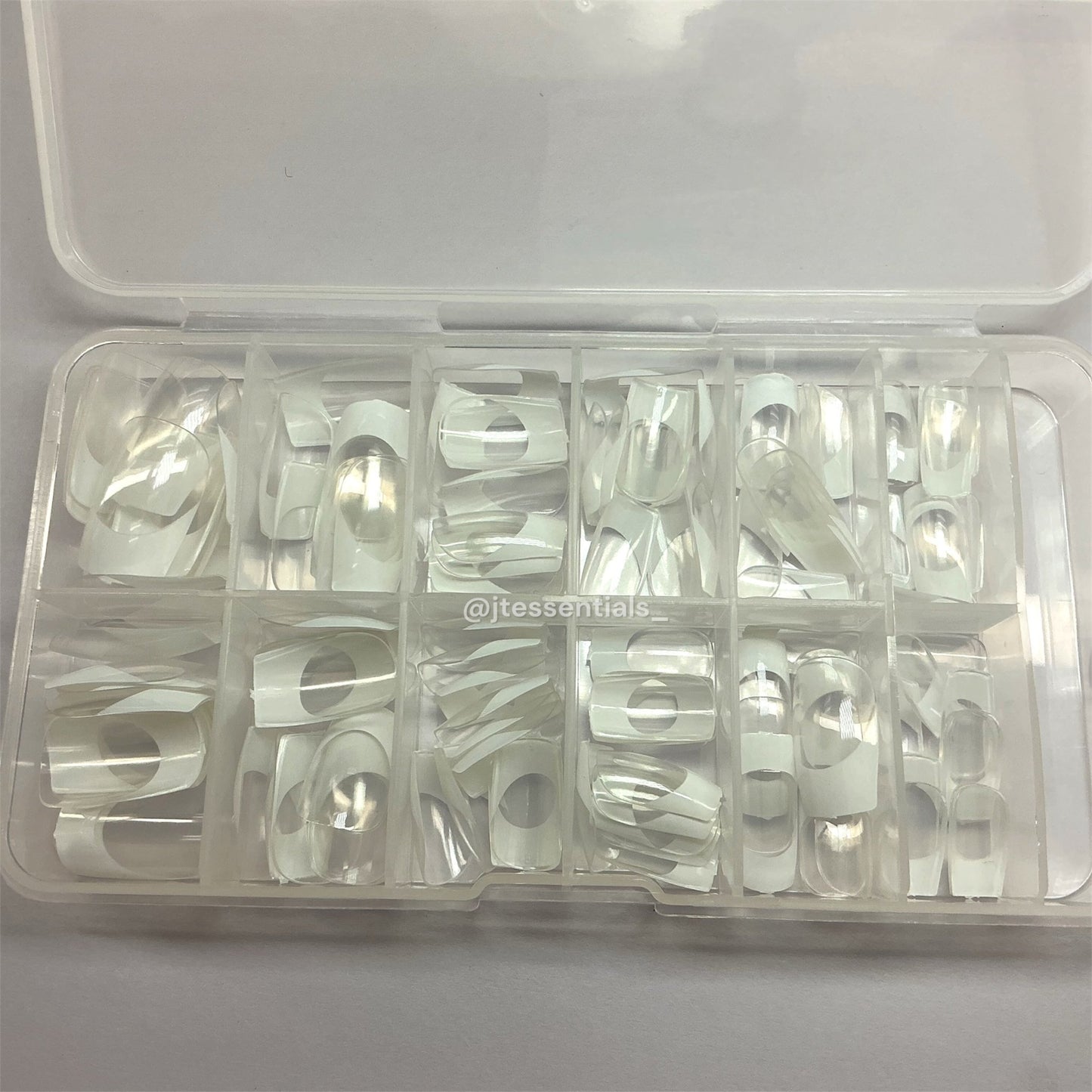 Clear Press on nails - Square short French tip - JTessentials
