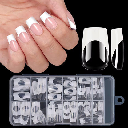 Clear Press on nails - Square short French tip - JTessentials