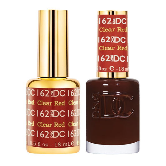 Clear Red 162 DND Gel Duo – Vibrant Jelly Red Gel Polish + Matching Lacquer | High Shine, Salon - Quality Finish - JTessentials