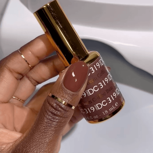 COFFEE BEAN 319 DC Gel Duo – Rich Mocha Brown Gel Polish + Matching Nail Lacquer - JTessentials