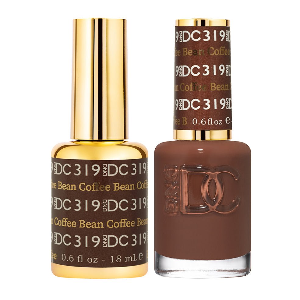 COFFEE BEAN 319 DC Gel Duo – Rich Mocha Brown Gel Polish + Matching Nail Lacquer - JTessentials