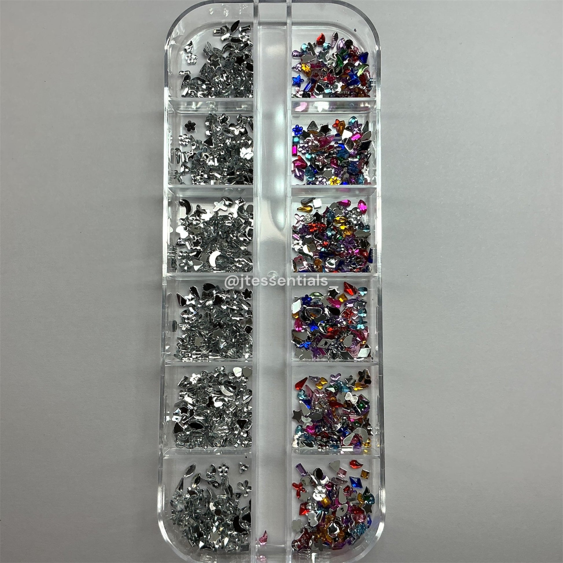 Colorful & Silver Mixed Rhinestone, Heart,Flower,star Nail Charms Set – Crystal Nail Art - JTessentials
