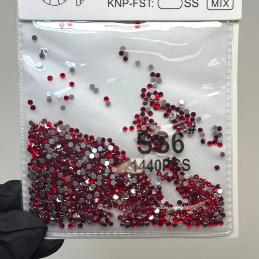 Crystal ss6 Red 1440 rhinestone pack - JTessentials