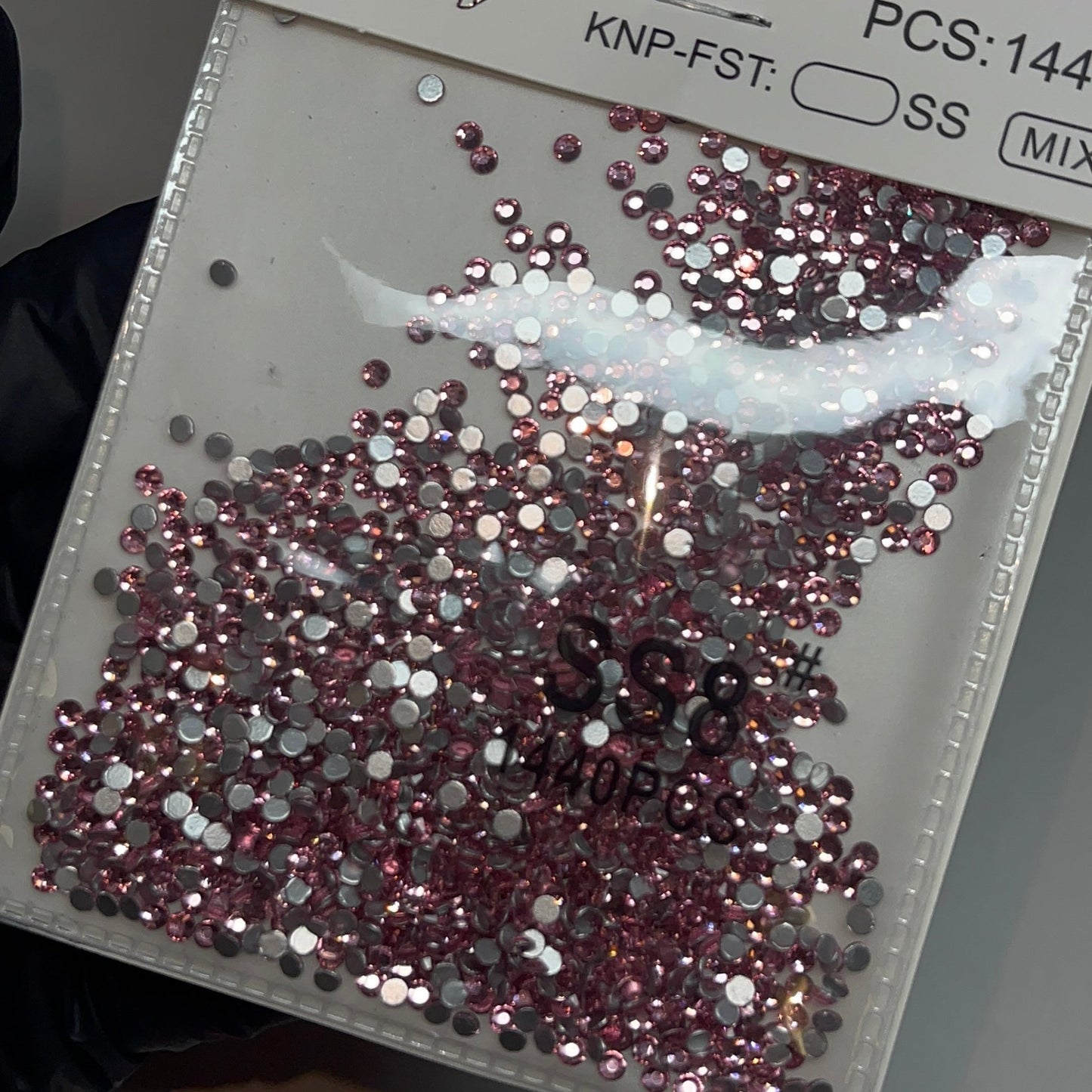 Crystal ss8 light pink 1440 rhinestone pack - JTessentials