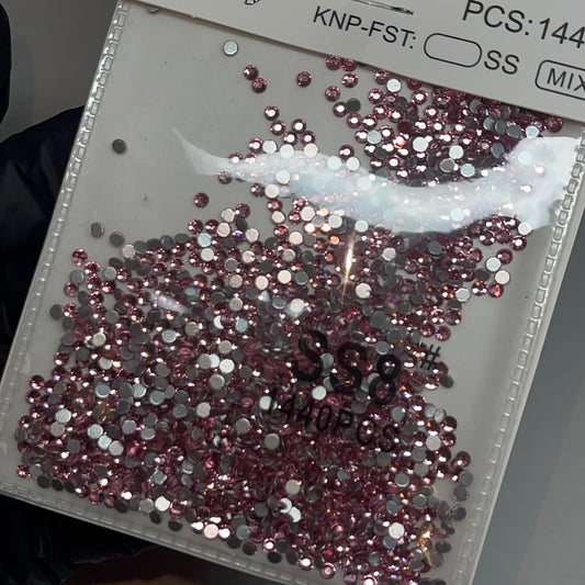 Crystal ss8 light pink 1440 rhinestone pack - JTessentials
