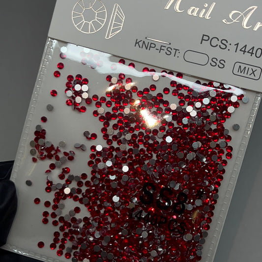 Crystal ss8 RED 1440 rhinestone pack - JTessentials