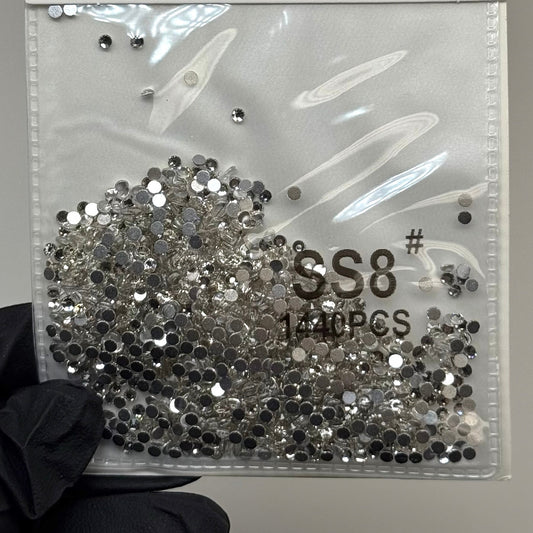 Crystal ss8 SILVER 1440 rhinestone pack - JTessentials
