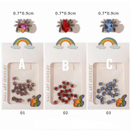 Cute heart Spider nail charms - Halloween - JTessentials