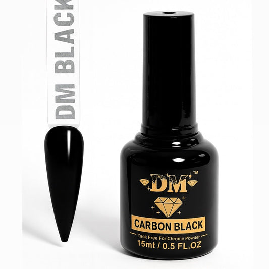 DM Gel Polish Carbon Black 15ml – tack free for chrome powder - JTessentials