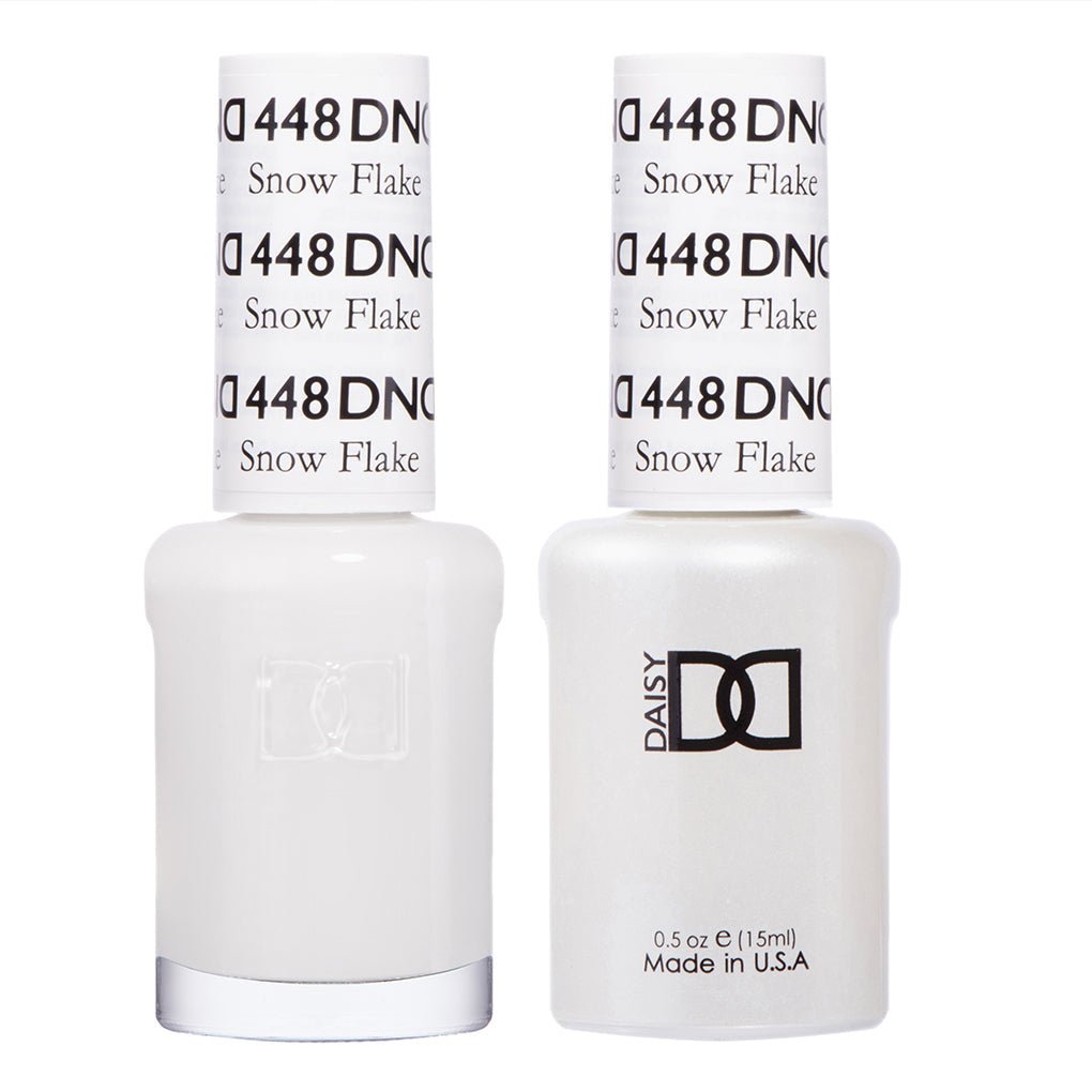 DND 448 Snow Flake – White Gel & Matching Polish Duo | Bright Clean Finish for Nail Art & Full Sets - JTessentials
