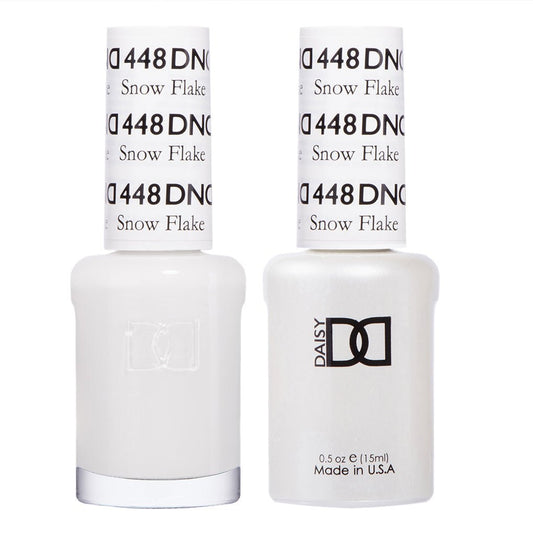 DND 448 Snow Flake – White Gel & Matching Polish Duo | Bright Clean Finish for Nail Art & Full Sets - JTessentials