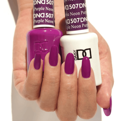 DND 507 Neon Purple – Vibrant Gel & Lacquer Duo | Long - Lasting Bright Purple Polish - JTessentials