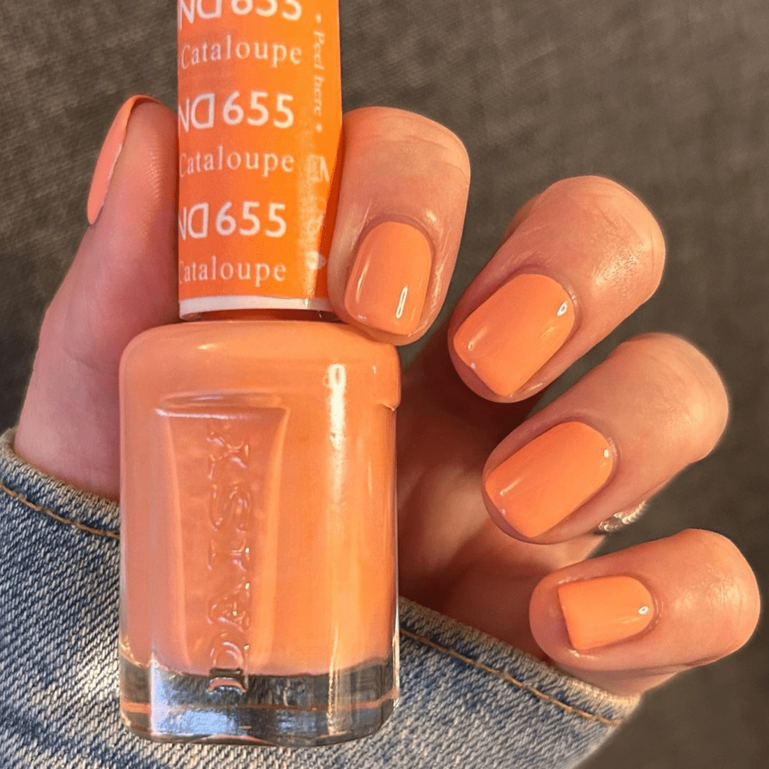 DND 655 Pure Cantaloupe – Gel & Regular Polish Duo | Bright Peach - Orange Nail Color - JTessentials