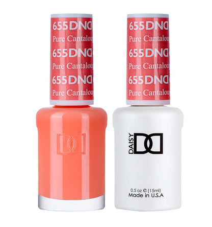 DND 655 Pure Cantaloupe – Gel & Regular Polish Duo | Bright Peach - Orange Nail Color - JTessentials