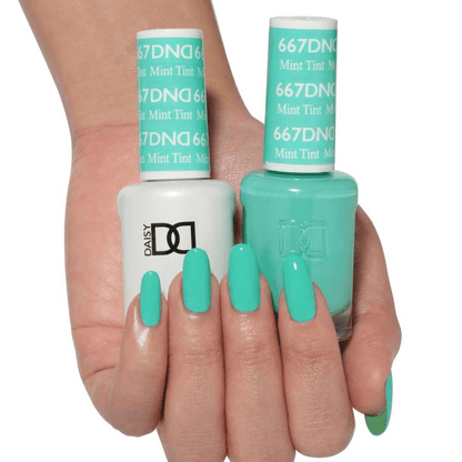 DND 667 Mint Tint – Gel & Regular Nail Polish Duo | Soft Pastel Green for Fresh, Modern Nails - JTessentials
