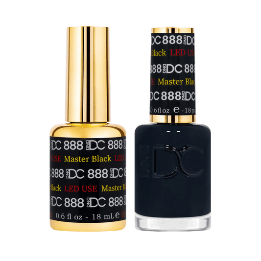 DND DC Gel Duo MASTER BLACK 888 Gel Polish & Lacquer Set - JTessentials