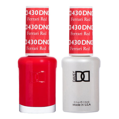 DND Gel Polish 430 – Ferrari Red | High - Gloss Red Gel Duo with Matching Lacquer - JTessentials
