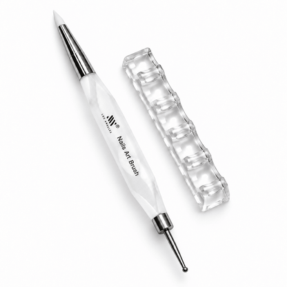 Double-Ended Silicone Nail Art & Dotting Tool with Stand - JTessentials