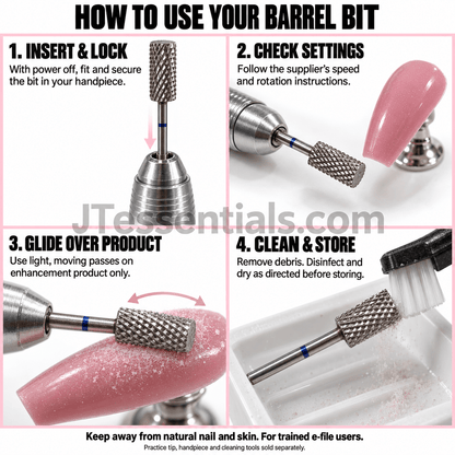 Flat-Top Barrel Nail Drill Bit – Silver - JTessentials