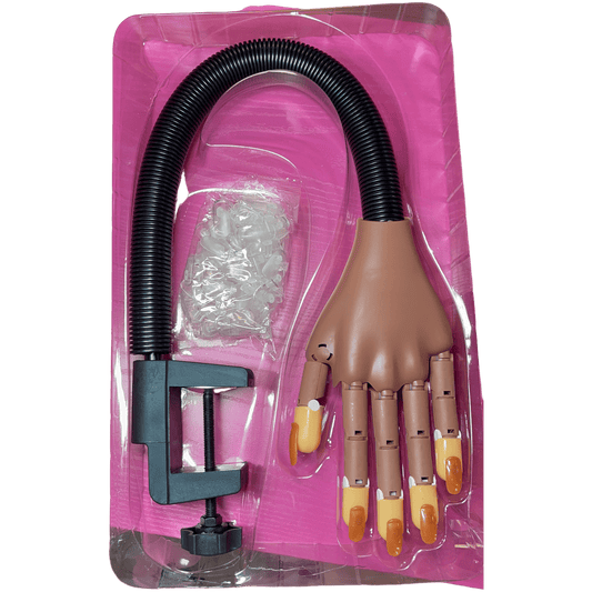 Flexible Manicure Practice Hand with Clamp - Perfect for Nail Art Training and Practice - JTessentials