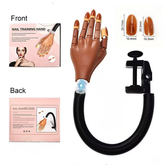 Flexible Manicure Practice Hand with magnet - Perfect for Nail Art Training and Practice - JTessentials
