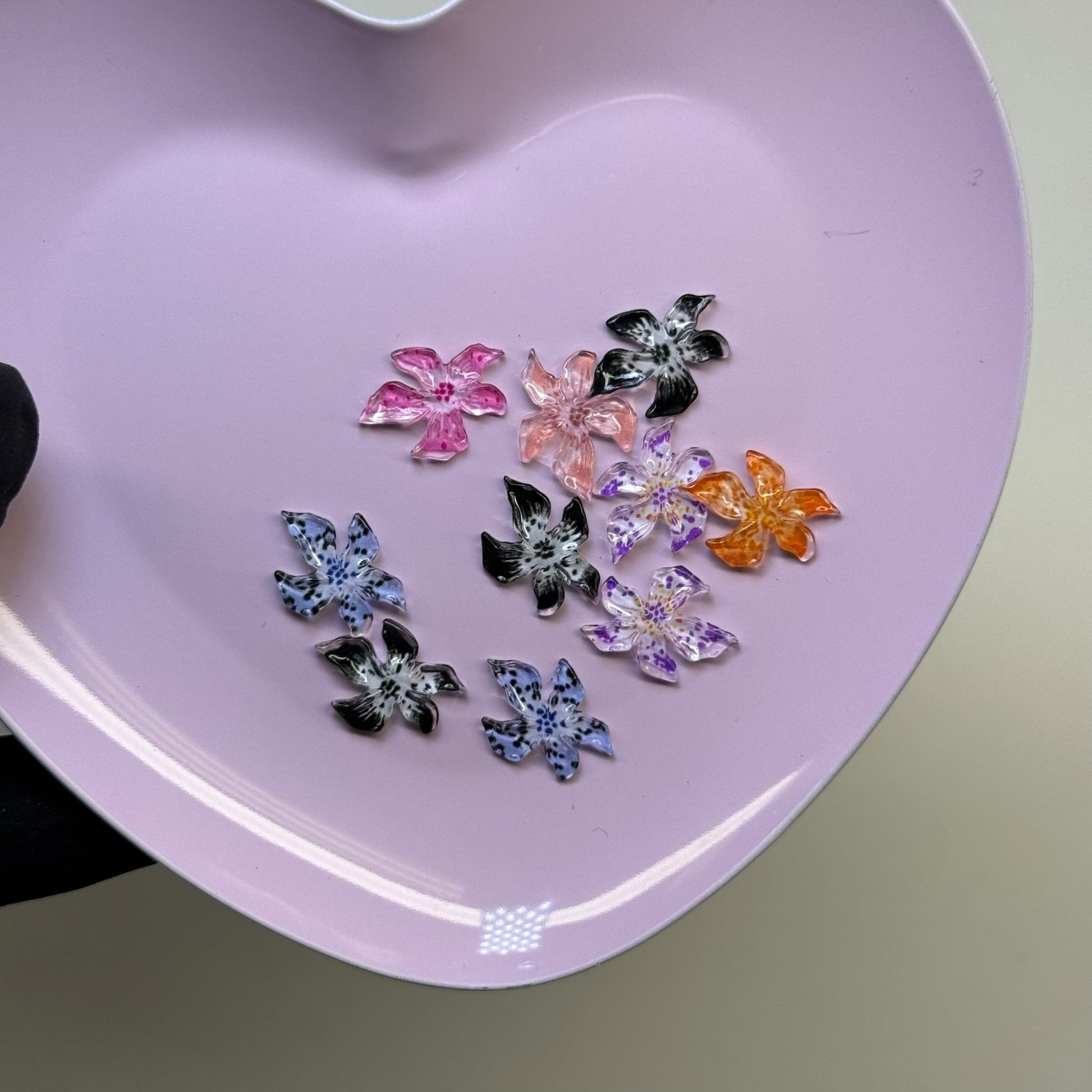 Flower Molding Gel Pre - Made Nail Charms - 10 Pcs Mixed Colors - JTessentials